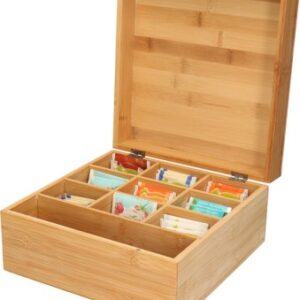 Bamboo theedoos 24x24x12CM