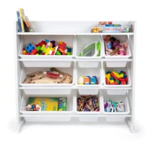 Cambridge Wit Speelgoedorganizer met Plank en 9 Opbergbakken