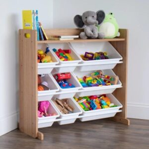 Journey Naturel Speelgoedorganizer met Plank en 9 Opbergbakken