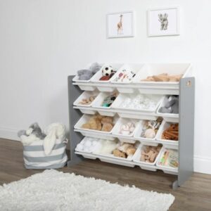 Supersized Grijs/Wit 16-Bin Speelgoedorganizer