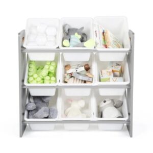 Inspire Grijs/Wit 9-Bin Speelgoedorganizer
